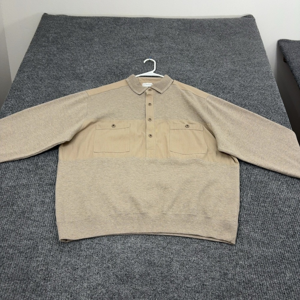 Vintage Taylor & Henry Pullover Mens 2XLT Tan Poly Cotton Mixed Media Outdoor
